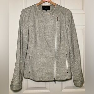 Lafayette 148 New York EUC Size 10 Lily Pad Multi Moto Jacket